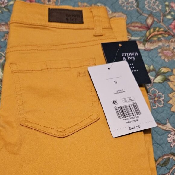 ** HOST PICK ** - Girl's Crown & Ivy Yellow Gold Pants - Size 8 - Picture 14 of 14